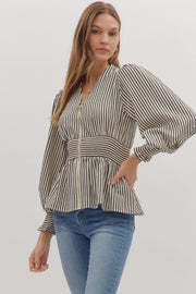 Peplum Stripe Top