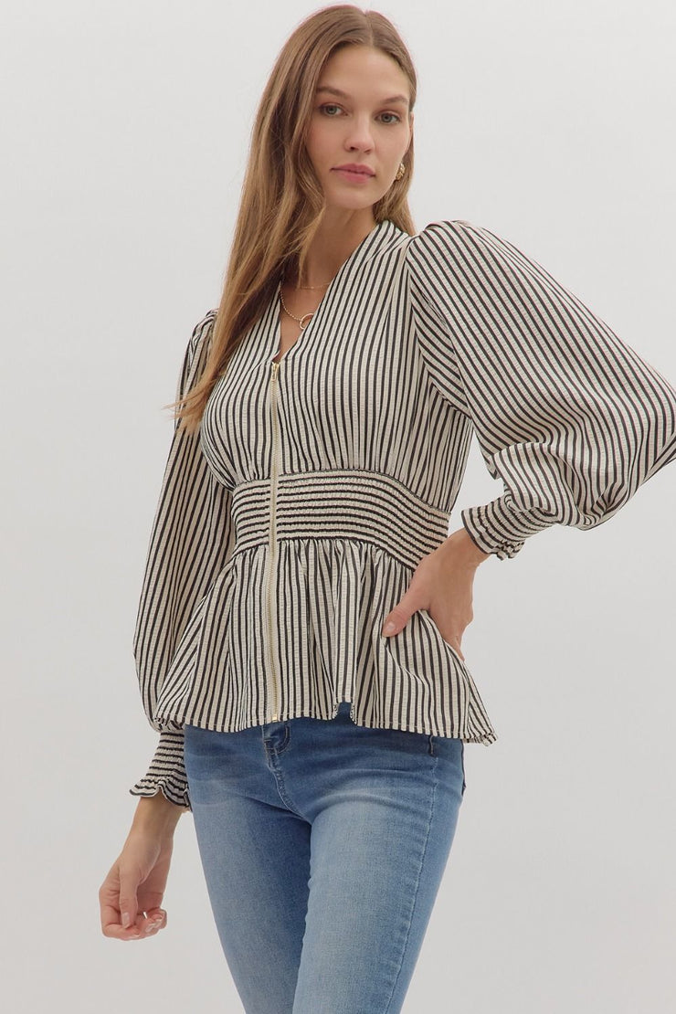 Peplum Stripe Top