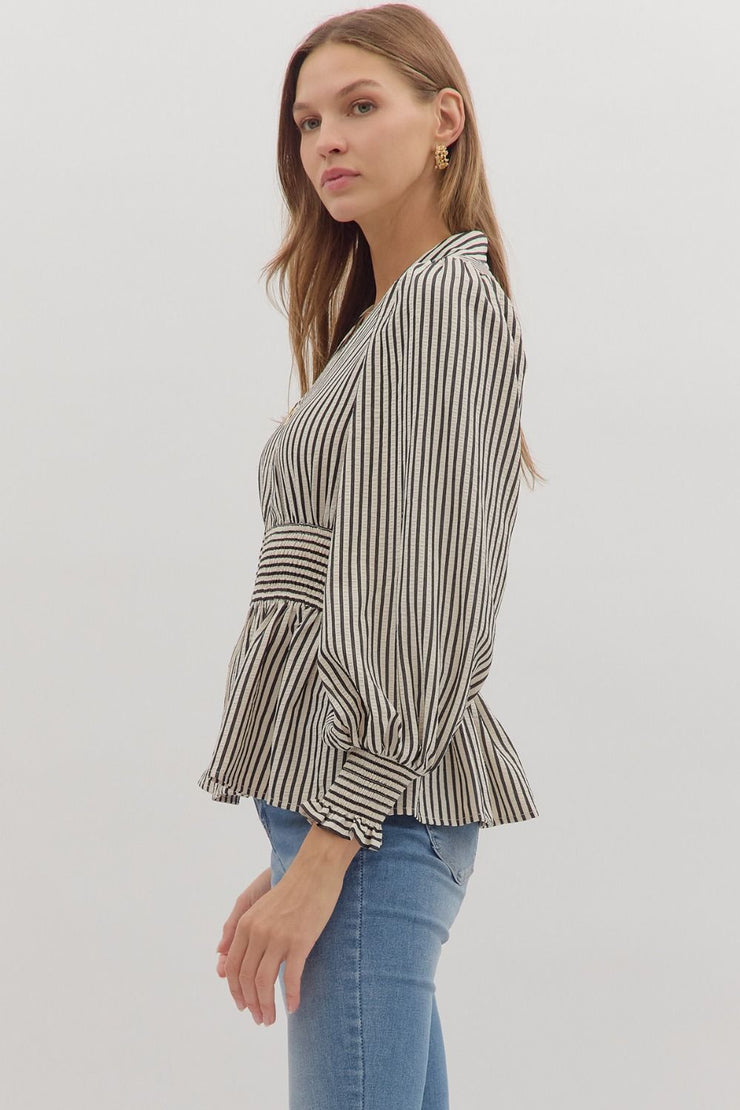 Peplum Stripe Top
