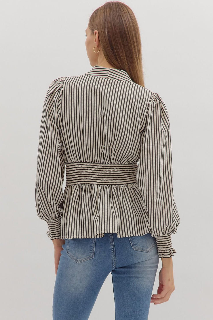 Peplum Stripe Top