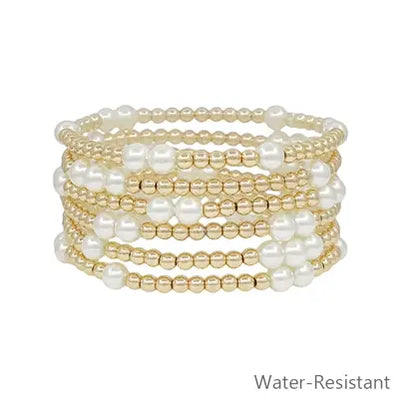 Gold & Pearl Water Resistant Bracelet