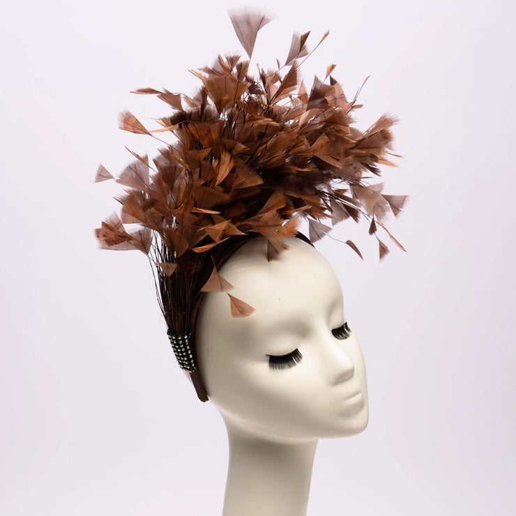 Brown Feather 1920's Style Fascinator