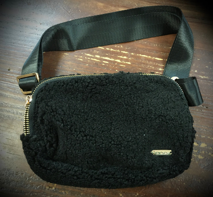 Black Fleece Belt Bag