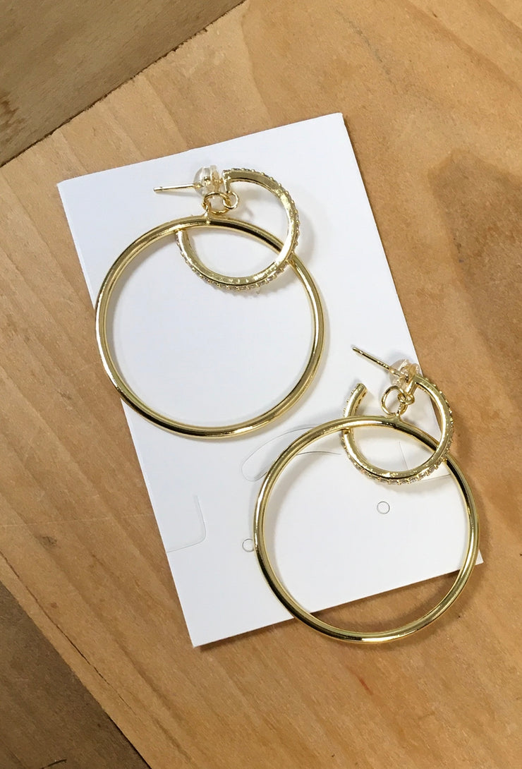 CZ Semi Circle Earrings