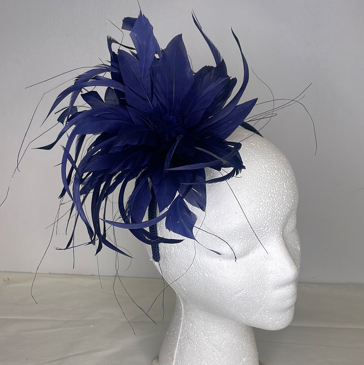 Navy Petals Fascinator
