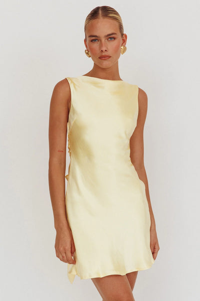 Lemon Satin Dress