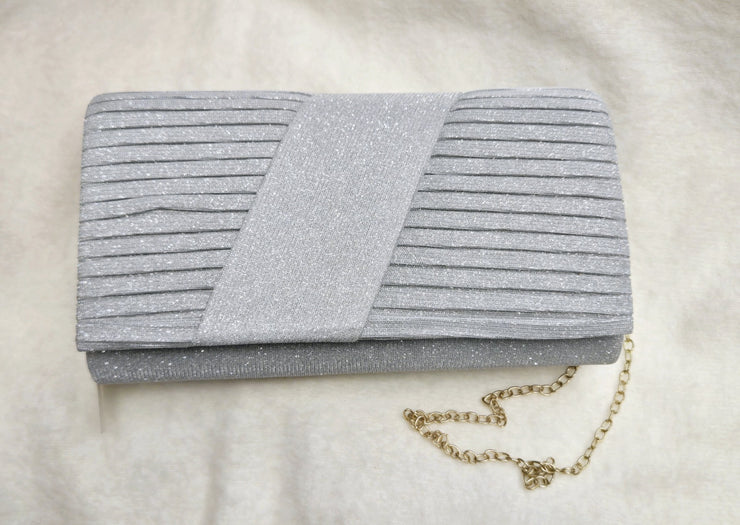 Silver Stipe Clutch L20-1