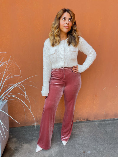 Mauve Velvet Pants