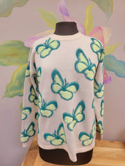 Butterflies In Green Sweater