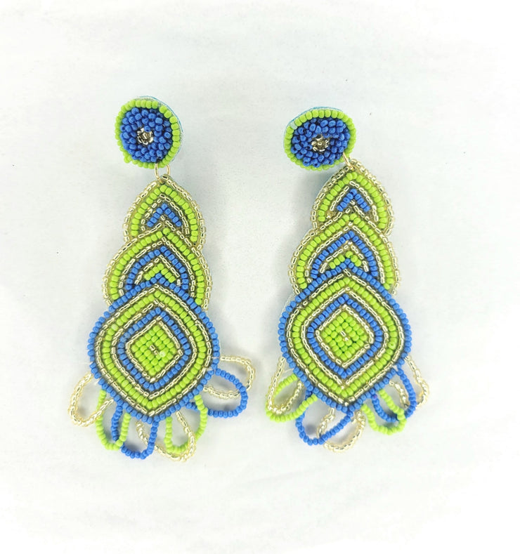 Blue Haze Beaded Earrings