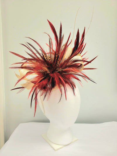 Flame Feather Fascinator
