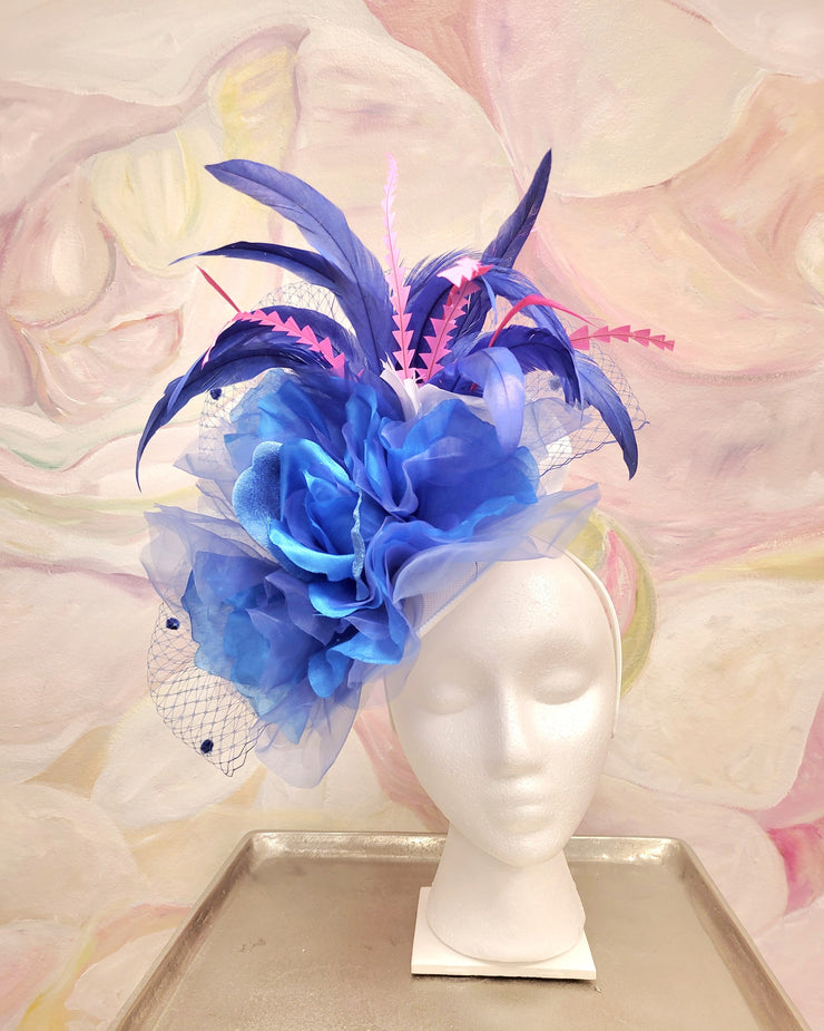 Blue Suede Rose Fascinator