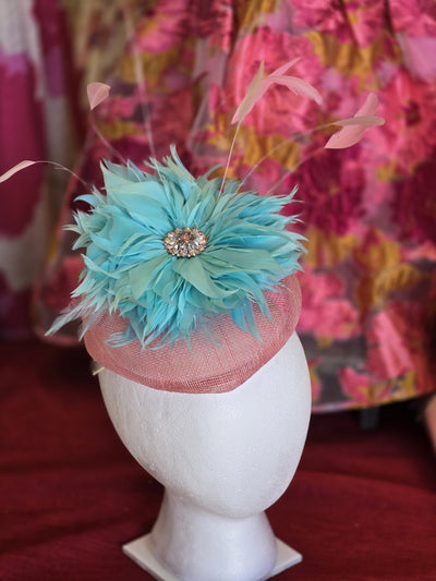 Aqua Dahlia Fascinator