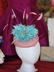 Aqua Dahlia Fascinator