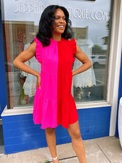 Hot Color Block Dress