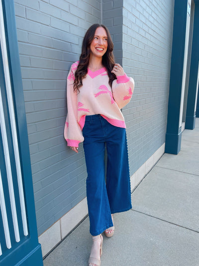 Denim  And Pearl  Pants