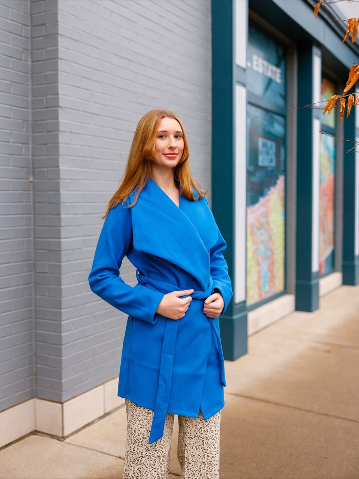 Cobalt Wrap Coat