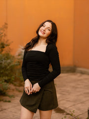 DK Olive Pinstripe Skort