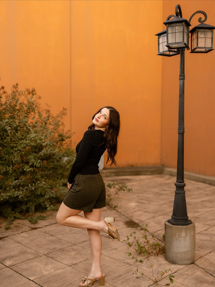 DK Olive Pinstripe Skort