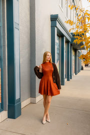 Rust Faux Suede Mini