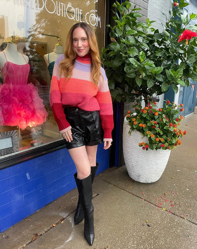 Faux Leather Cuff Shorts