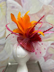 Red & Orange Burst Fascinator