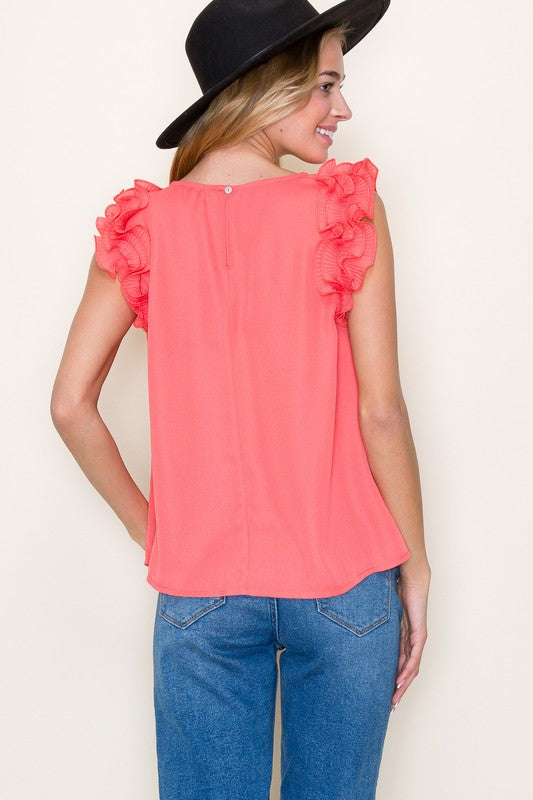 Hot Coral Blouse