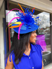 Royal In Satin Blue Midi Dress