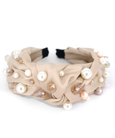 Ivory/Cream Pearl & Bead Knot Headband