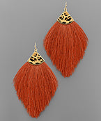 Leopard Cap Tassel Earrings