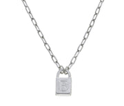 Padlock Initial Necklace Silver