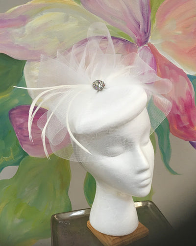 White Circle Fascinator